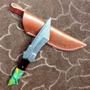 Hunting Tracker Knife with Rezon Sheet handle with Leather cover