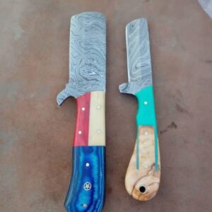 Custom Handmade Damascus steel Bull cutter knives