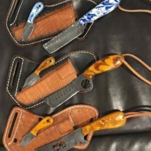 Custom Handmade 1095 steel Bull cutter and mini knives