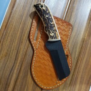 Custom Handmade 1095 steel Bull cutter knife with leather sheath