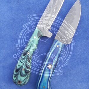Custom Handmade Damascus and 1095 steel Skinner and Bull cutter knives