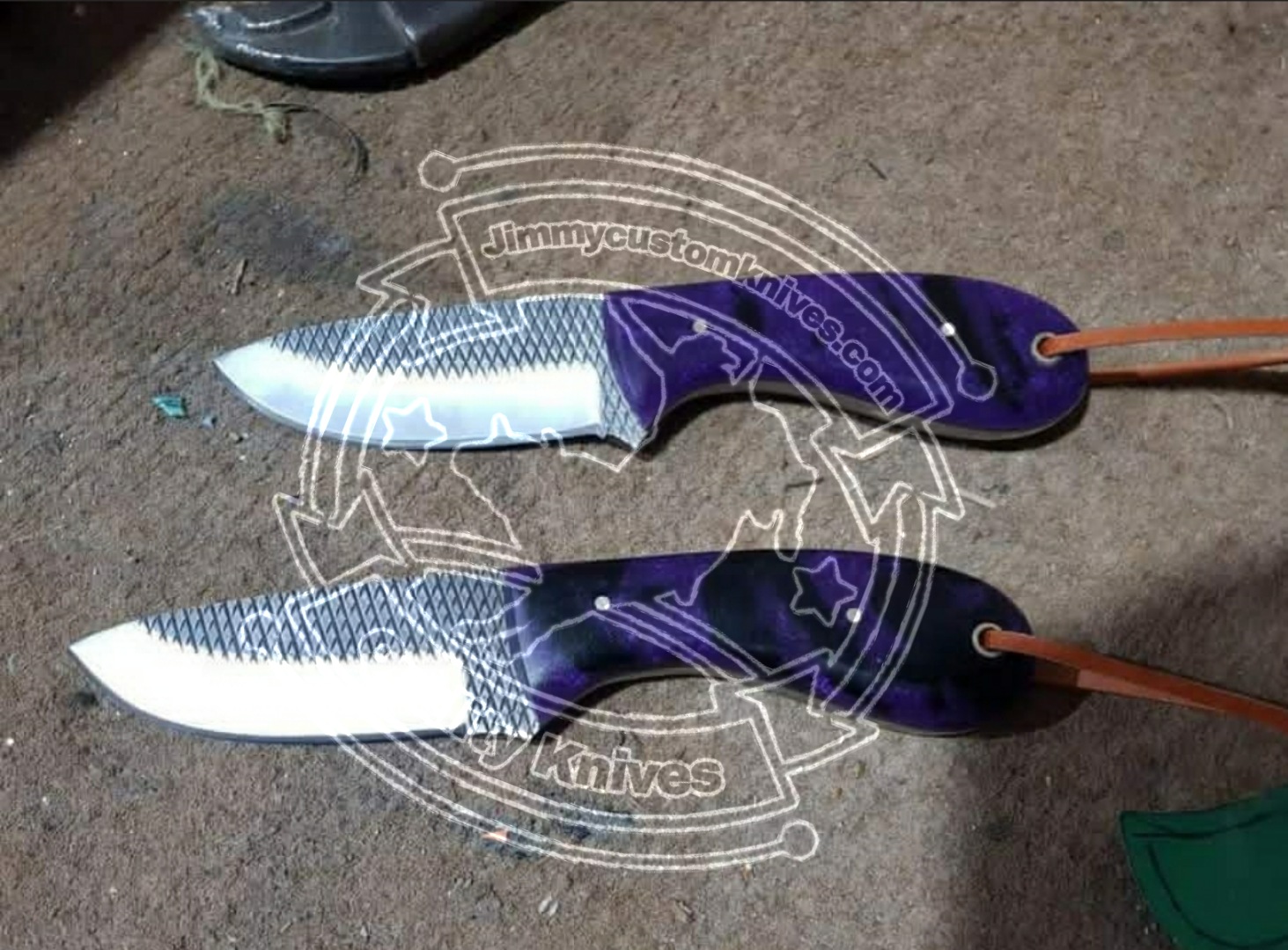 Custom Handmade rasp steel Skinner knives with leather sheaths