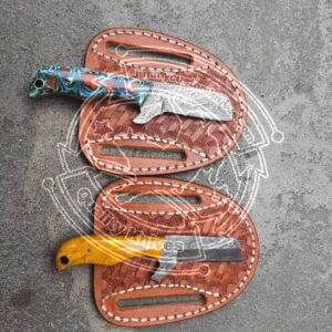 Custom Handmade Damascus steel Bull cutter knives