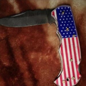Custom Handmade Damascus steel folding knife