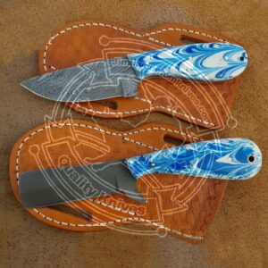 Custom Handmade Damascus and 1095 steel Skinner and bull cutter knife