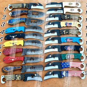 Custom hand made Damascus steel and carbon steel