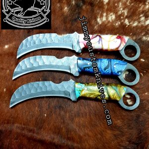 Custom hand made carbon steel Big offer three hawk bill knives