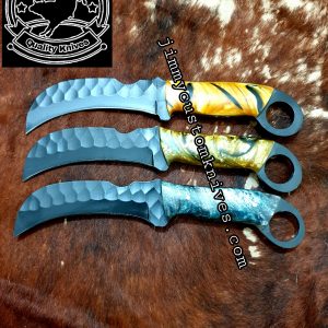 Custom hand made carbon steel Big offer three hawk bill knives