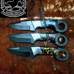 Custom hand made carbon steel Big offer three Skinner knives