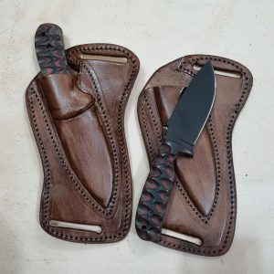 Custom handmade carbon steel cowboy skinner knife