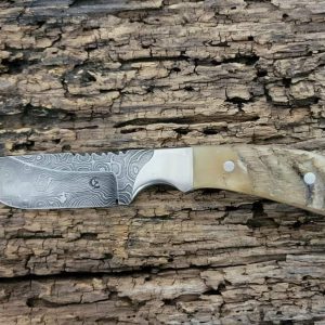 Custom handmade Damascus steel cowboy skinner knife