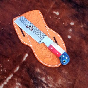 Custom handmade horse rasp steel bull cutter knife