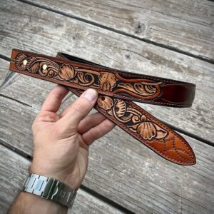 Custom handmade fully hand tooled leather belts. genuine leather handmade .