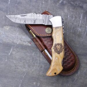 Custom handmade Damascus pocket knife.